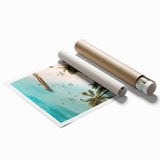 Extra large rolled canvas print featuring vibrant summer floral art, ideal for classy bathroom wall art.