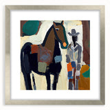 Rustic Western Living Room Wall Art – Cowboy & Horse Canvas