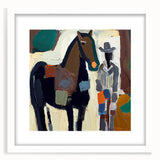 Rustic Western Living Room Wall Art – Cowboy & Horse Canvas