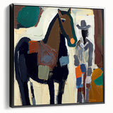 Rustic Western Living Room Wall Art – Cowboy & Horse Canvas