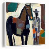 Rustic Western Living Room Wall Art – Cowboy & Horse Canvas