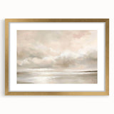 Abstract landscape wall art framed with a gold mat, showcasing vibrant colors and dynamic shapes, perfect for modern decor in living spaces or offices.