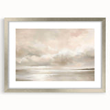 Abstract landscape wall art framed with a silver mat, showcasing vibrant colors and dynamic shapes, perfect for modern home decor and artistic expression.