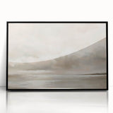 Framed abstract landscape wall art featuring bold colors and fluid shapes, set against a sleek black frame, ideal for modern decor enhancement.