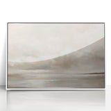 Framed abstract landscape wall art in a sleek white frame, featuring a vibrant blend of blue, green, and gold hues. Ideal for modern home decor, this piece adds a touch of elegance and sophistication to any room. Perfect for art enthusiasts seeking unique decor options.