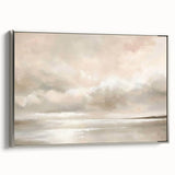 Framed canvas wall art depicting an abstract landscape with vibrant colors and textured details, featuring a sleek silver frame, ideal for modern home decor.