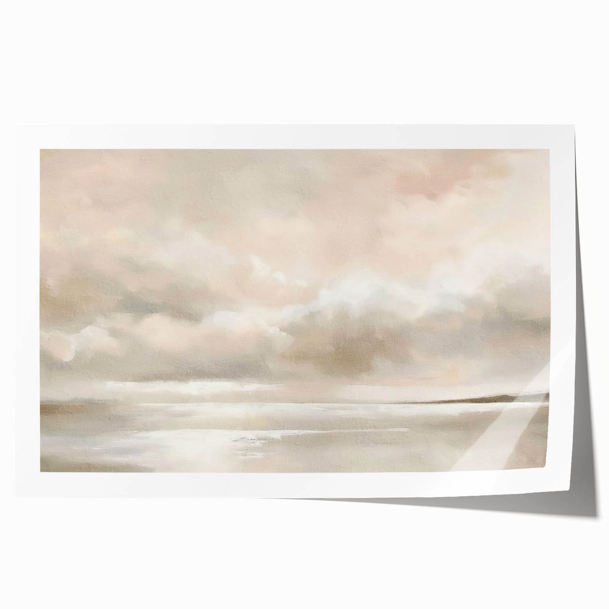 Abstract landscape wall art print showcasing vibrant colors and fluid shapes, rolled for easy transport, ideal for modern home decor.