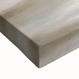 Close-up of a stretched canvas showcasing vibrant abstract landscape wall art, featuring rich colors and textured brush strokes, perfect for modern home decor.