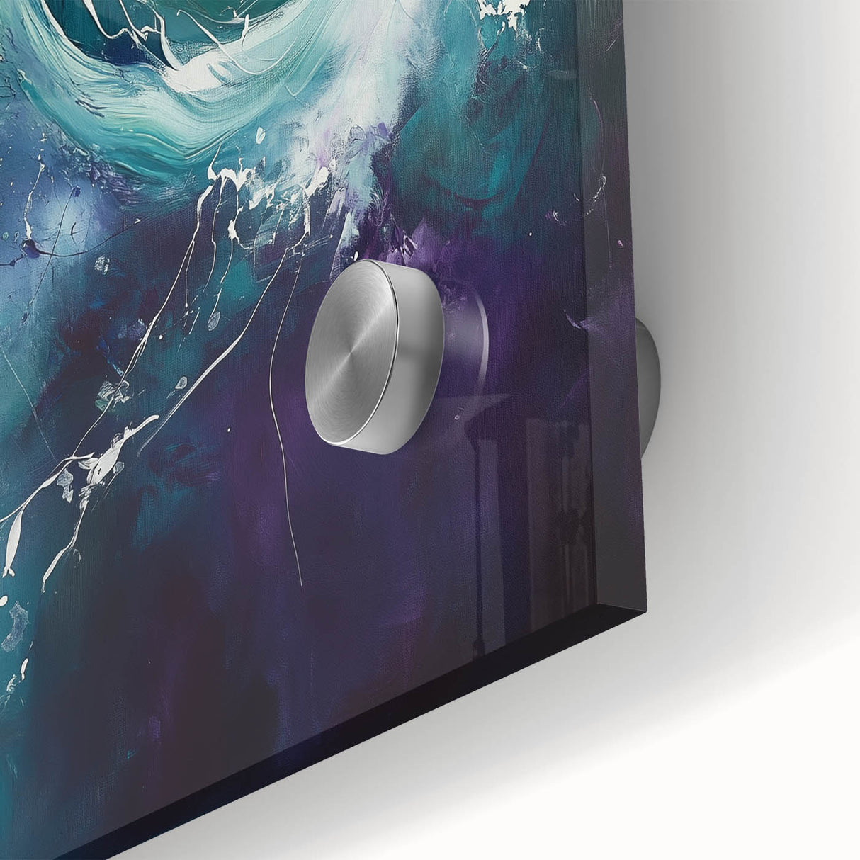Contemporary Fluid Art – Teal and Violet Swirl with Abstract Energy