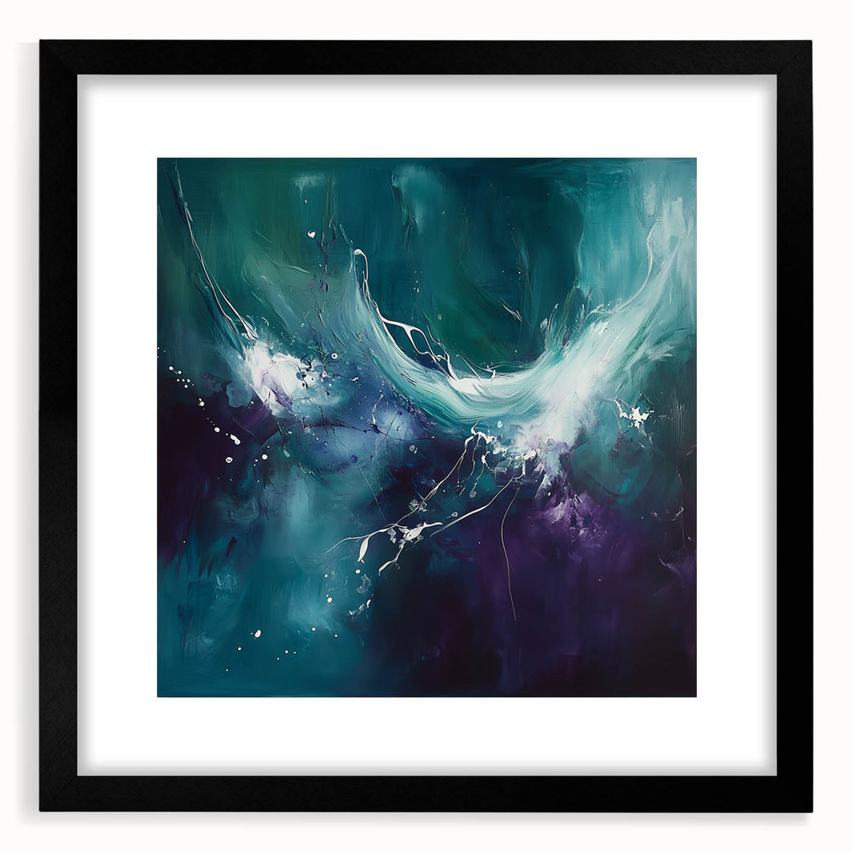 Contemporary Fluid Art – Teal and Violet Swirl with Abstract Energy