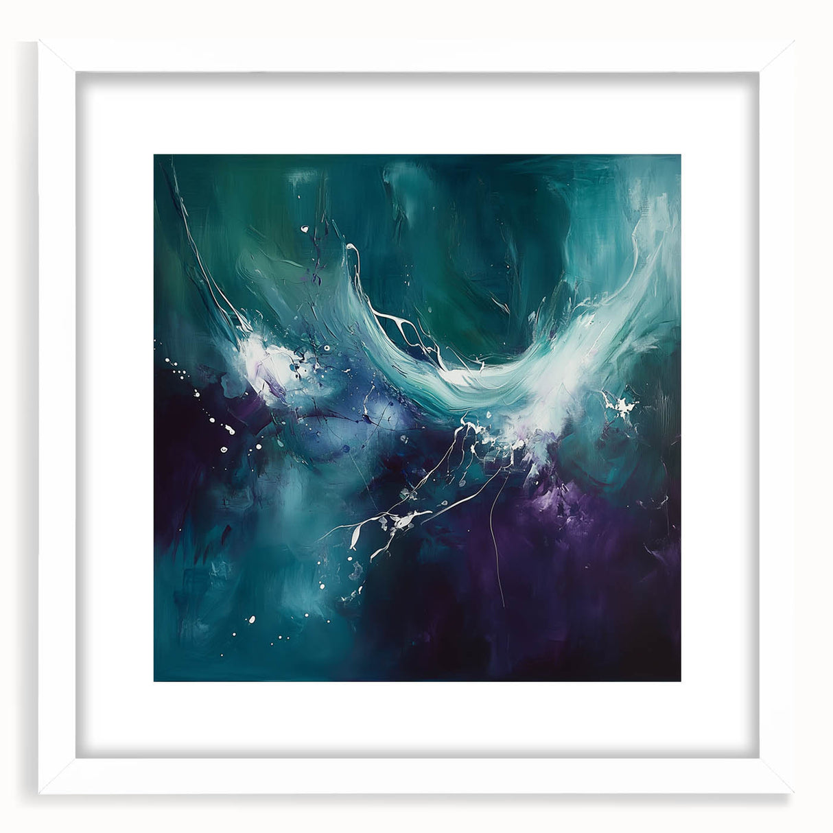 Contemporary Fluid Art – Teal and Violet Swirl with Abstract Energy