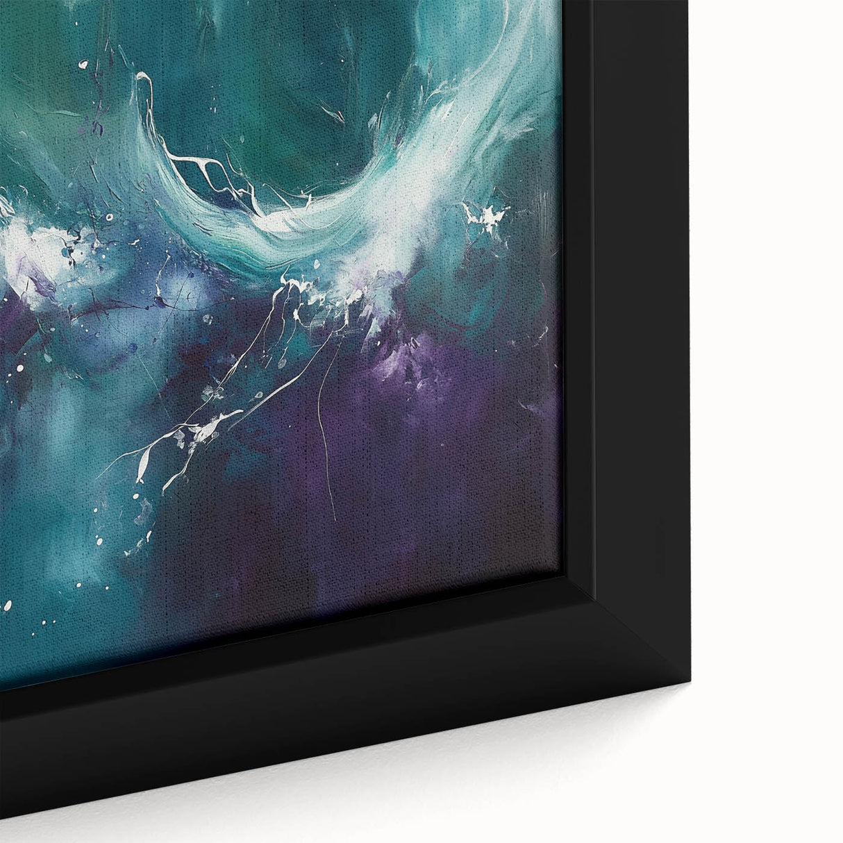 Contemporary Fluid Art – Teal and Violet Swirl with Abstract Energy