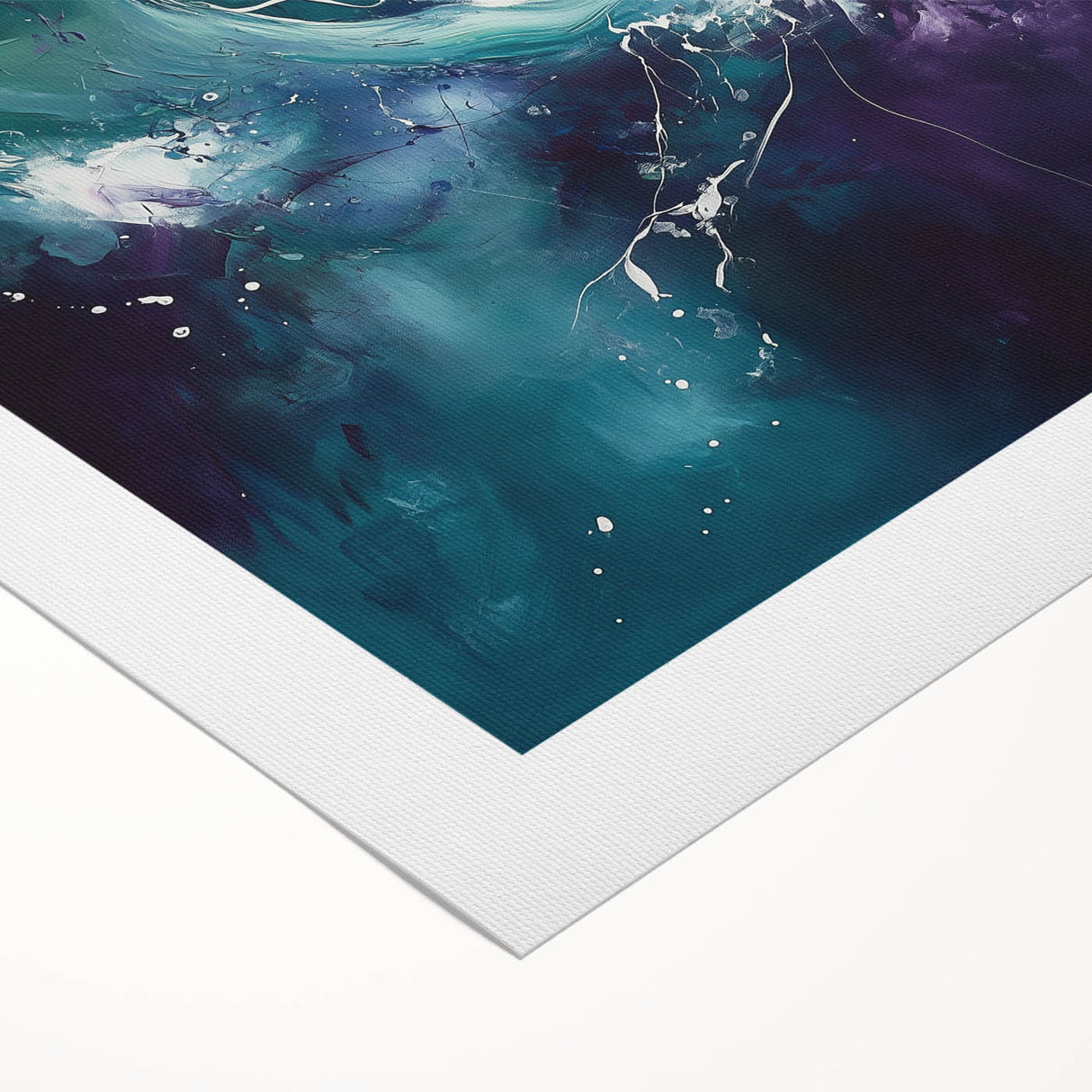 Contemporary Fluid Art – Teal and Violet Swirl with Abstract Energy