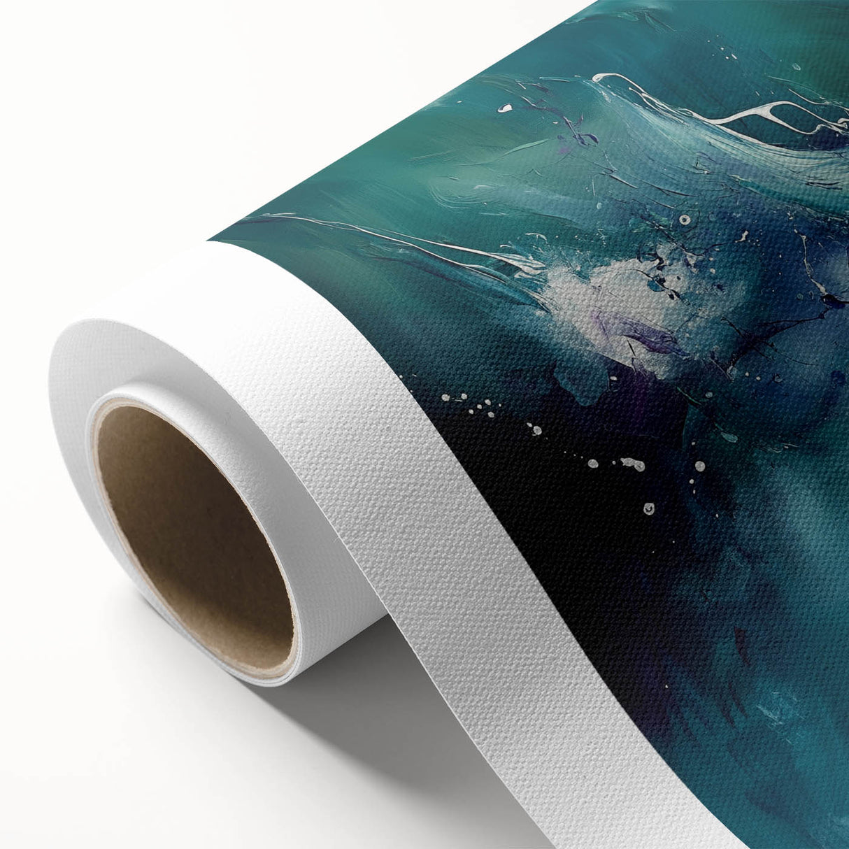 Contemporary Fluid Art – Teal and Violet Swirl with Abstract Energy