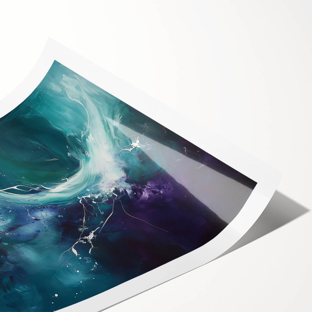 Contemporary Fluid Art – Teal and Violet Swirl with Abstract Energy