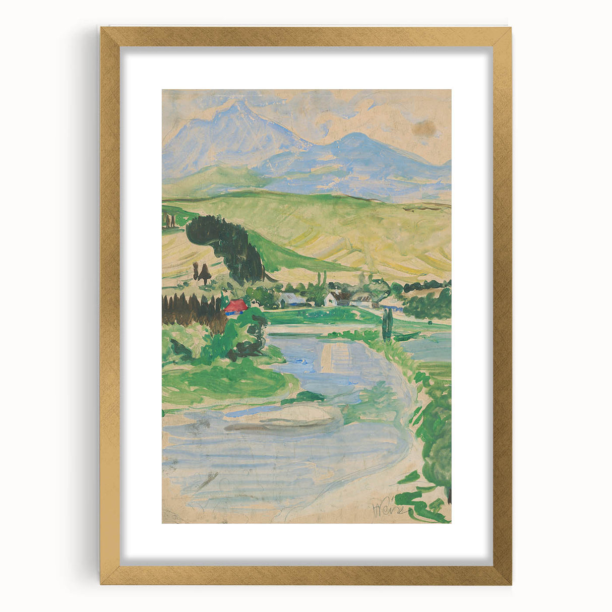 Expressionist Landscape Art on Canvas - Modern Expressionism Wall Decor