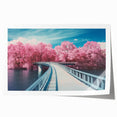 Landscape bridge rolled print showcasing a vibrant, artistic depiction of a bridge surrounded by lush greenery, rolled in a protective cardboard tube for delivery. Ideal for home decor enthusiasts seeking unique wall art.