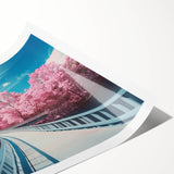 Landscape bridge design printed on high-quality rolled canvas, showcasing intricate details and vibrant colors, ideal for home decor or art collections.