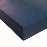 Close-up of a stretched canvas artwork depicting a serene landscape bridge over a tranquil waterway, showcasing vibrant colors and intricate details, ideal for home decoration.