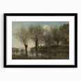 Realism Art Print of Tranquil Pond Scene with Trees in Picardy
