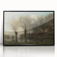 Realism Art Print of Tranquil Pond Scene with Trees in Picardy