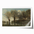 Realism Art Print of Tranquil Pond Scene with Trees in Picardy