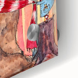 Charming Boys Room Wall Art – Bear and Girl in Autumn Forest