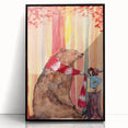Charming Boys Room Wall Art – Bear and Girl in Autumn Forest