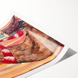 Charming Boys Room Wall Art – Bear and Girl in Autumn Forest