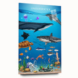 Underwater Marine Life Educational Wall Art - Kids' Learning Poster