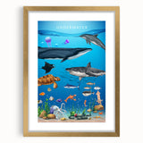Underwater Marine Life Educational Wall Art - Kids' Learning Poster