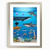 Underwater Marine Life Educational Wall Art - Kids' Learning Poster