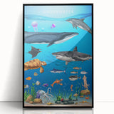 Underwater Marine Life Educational Wall Art - Kids' Learning Poster