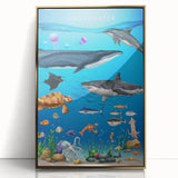 Underwater Marine Life Educational Wall Art - Kids' Learning Poster