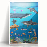 Underwater Marine Life Educational Wall Art - Kids' Learning Poster