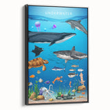 Underwater Marine Life Educational Wall Art - Kids' Learning Poster