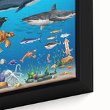 Underwater Marine Life Educational Wall Art - Kids' Learning Poster