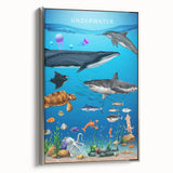 Underwater Marine Life Educational Wall Art - Kids' Learning Poster