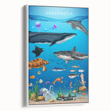 Underwater Marine Life Educational Wall Art - Kids' Learning Poster