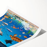 Underwater Marine Life Educational Wall Art - Kids' Learning Poster