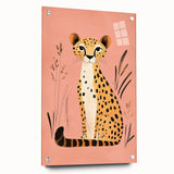 Stylish Cheetah Illustration - Personalized Kids Room Art