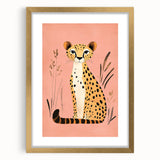 Stylish Cheetah Illustration - Personalized Kids Room Art
