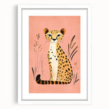 Stylish Cheetah Illustration - Personalized Kids Room Art