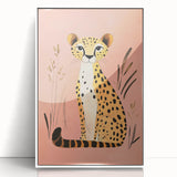 Stylish Cheetah Illustration - Personalized Kids Room Art
