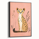 Stylish Cheetah Illustration - Personalized Kids Room Art