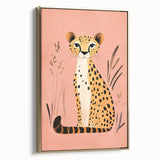 Stylish Cheetah Illustration - Personalized Kids Room Art