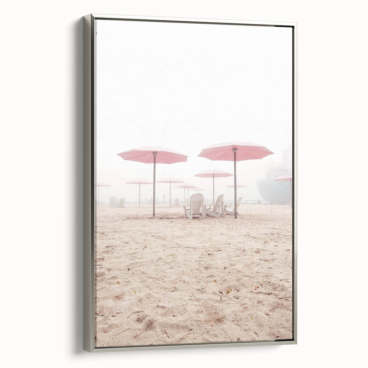 Extra large framed canvas featuring a vintage poster art of a colorful summer scene, ideal for living room decor.
