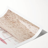 Extra large wall art featuring line art flowers in black on white, rolled canvas format.