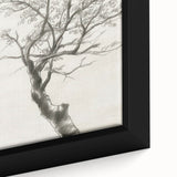 Modern Tree Sketch - Monochrome Living Room Wall Art on Canvas