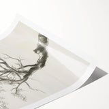 Modern Tree Sketch - Monochrome Living Room Wall Art on Canvas